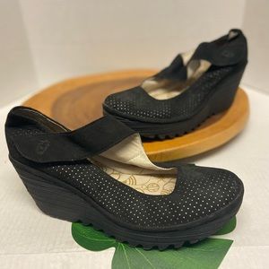 FLY London Platform Wedge Mary Janes